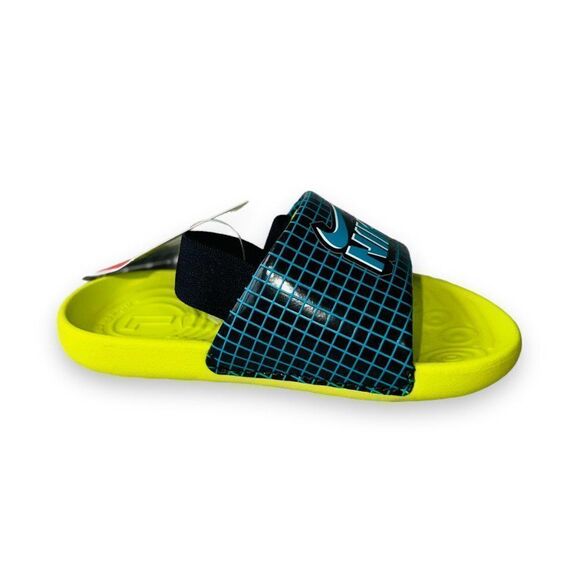 Nike Kawa Slide SE Black / Cyber / Aquamarine CW1658-001 Infant 7 - Picture 7 of 11